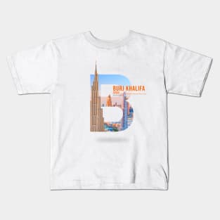 BURJ KHALIFA TYPO Kids T-Shirt